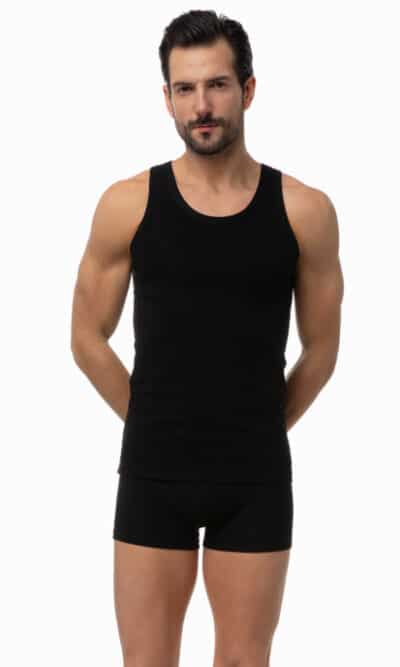 Sporties Βαμβακερή Αμάνικη Ανδρική Φανέλα 2 τεμάχια - Minerva