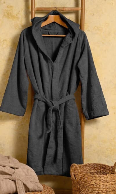 Melinen Bloom Μπουρνούζι με Κουκούλα Dark Grey