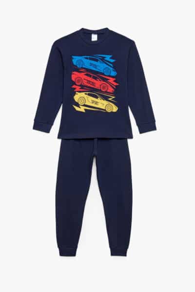 Pretty Baby Παιδική Πιτζάμα Χειμωνιάτικη Βαμβακερή Navy Μπλε