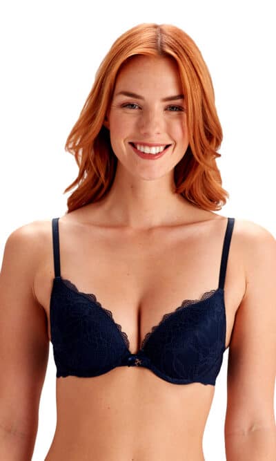 Pretty Polly Lola Push Up Σουτιέν με Δαντέλα - Σκούρο Μπλε